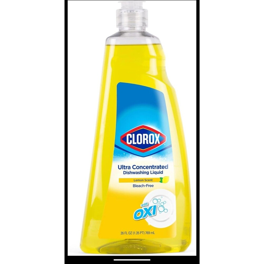 Clorox Ultra Concentrated Liquid Dish Soap with OXI, Lemon Scent - Bleach-Free I